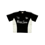 PEANUT STAIN - Active Duo Side Cursive Black Boxy Oversized Tshirt