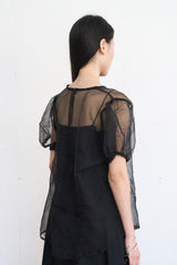 Organza Puff Top (Black)