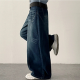Ipp vintage washing round incision denim wide pants