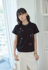 26SS★ マッシュルームステッチクロップ半袖Tシャツ