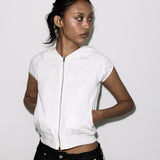HOTFIX PUFF SLEEVE HOOD ZIP-UP (IVORY) F26QB151