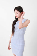 Simple Sleeveless Mini Onepiece Blue