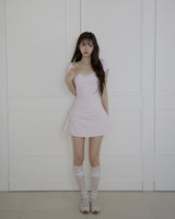 [MADE] Viola Lace Shirred Mini Dress