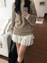 ネフオフショルダーニットウェア (3color)