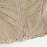Frill shirring zipper corset top 231139667
