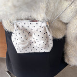 [Cookie Cream.ver] ミディアムリボンポルカドットフレームバッグ(handmade bag)
