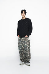 25SS DAMAGE WASHED WIDE CARGO PANTS CAMO
