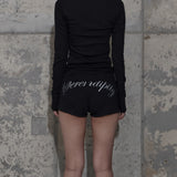 BACK LETTERING MICRO SHORT PANTS (BLACK) F25ZD969