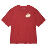 MELTING CHERRY PIGMENT WASHING T-SHIRT [RED]