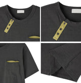 テズダイアゴナルヘンリーネックTシャツ