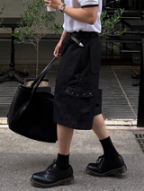 Twos herringbone bermuda pants