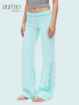 Mint lettering long good fit casual pants 