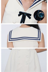 rirri 2025 Spring-Summer セーラーカラースリムフィットボウウエストドレス