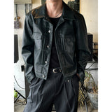 [F/W] ピンタックレザートラッカージャケット(3color)