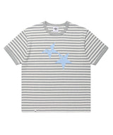 ストライプツインスターリンガー半袖Tシャツ ライトグレー(CV2GMUT505A)