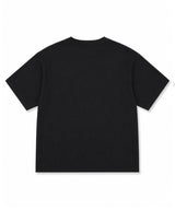ホースレタリングヘンリーネッククロップドTシャツ - ブラック