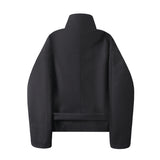 Vero High Neck Belted Short Coat 233617679