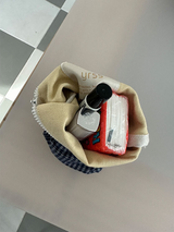 ネイビーチェックポーチ (POP-UP POUCH)