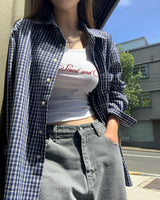 [ORIGINAL] Burnett Seersucker Check Oversized Shirt