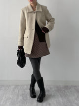 [wool95%] サンダーカラーウールハーフコート