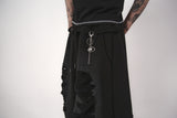 damage bermuda pants_black