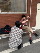 No.1188 D check thin SHIRT (5color)