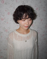 [925SILVER] クッションハートリボンネックレス