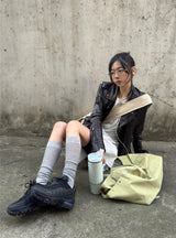 ポートレート リバーシブル ビッグ ショッパー バッグ(Green&Check)