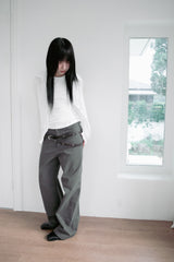 eyelet long belt(2colors)