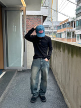 Kane Teen ウォッシュ加工ワイドデニムパンツ 2C