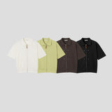 Summer bante collar short-sleeved cardigan