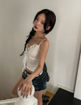 Liv Unbalance Lace Wrap Crop Sleeveless