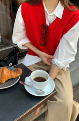 [Lè made/7,000 Sold] ルメイド ベーシック Vネック ベスト
