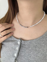 pebble silver bar necklace
