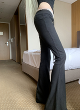 リリナレーススパンブーツカットパンツ