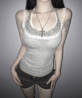 leo halter lace top (4colors)