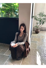 Cozy Soft Shirring Long Sleeve T-shirt