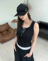 Olte Button Ribbed Sleeveless