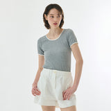 LACE T-SHIRT GRAY