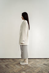 Fuzzy heavy wool coat, Light grey