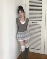 gray vicky lace cancan skirt