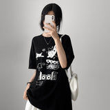 ブラック キャット ボクシー ショートスリーブ Tシャツ (3 colors)
