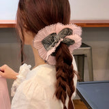 Black Mini Check & Waver Lace Scrunchies