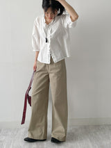 Frill V-neck Three Quarter Blouse