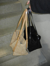 Big square suede cross shoulderbag