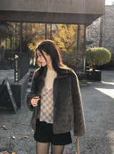 [SHOPPERMADE] シフォンチェックホルターネックスリーブレスブラウス