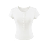 Lora Button Slim Tee