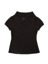 DRAPE COLLAR BLOUSE (BLACK)