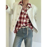 [Unisex] Cutting tweed round neck jacket(2color)