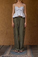 Ribbon smoke sleeveless_skyblue